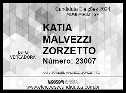 Candidato KATIA MALVEZZI ZORZETTO 2024 - MOGI MIRIM - Eleições