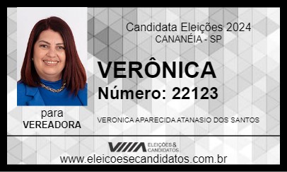 Candidato VERÔNICA DA SAÚDE 2024 - CANANÉIA - Eleições