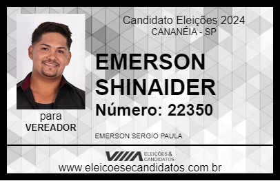 Candidato EMERSON SHINAIDER 2024 - CANANÉIA - Eleições