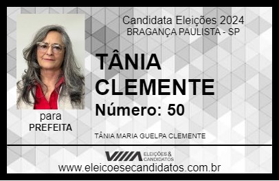 Candidato TÂNIA CLEMENTE 2024 - BRAGANÇA PAULISTA - Eleições