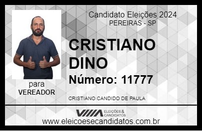 Candidato CRISTIANO DINO 2024 - PEREIRAS - Eleições