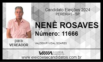 Candidato NENÊ ROSAVES 2024 - PEREIRAS - Eleições