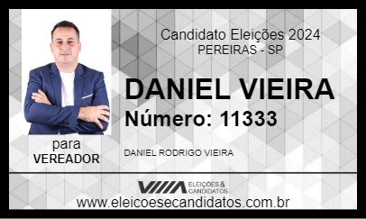 Candidato DANIEL VIEIRA 2024 - PEREIRAS - Eleições