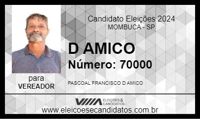 Candidato D AMICO 2024 - MOMBUCA - Eleições