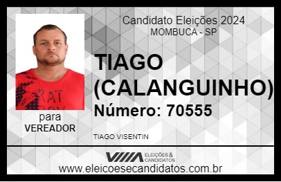 Candidato TIAGO     (CALANGUINHO) 2024 - MOMBUCA - Eleições