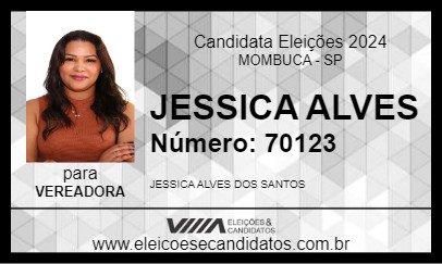 Candidato JESSICA ALVES 2024 - MOMBUCA - Eleições