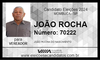 Candidato JOÃO ROCHA 2024 - MOMBUCA - Eleições