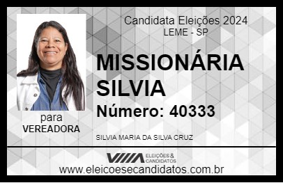 Candidato MISSIONÁRIA SILVIA 2024 - LEME - Eleições