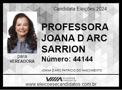 Candidato PROFESSORA JOANA D ARC 2024 - PRESIDENTE PRUDENTE - Eleições