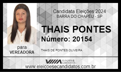 Candidato THAIS PONTES 2024 - BARRA DO CHAPÉU - Eleições