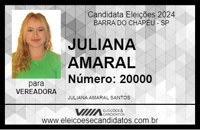 Candidato JULIANA AMARAL 2024 - BARRA DO CHAPÉU - Eleições