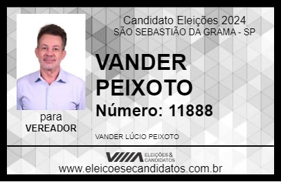 Candidato VANDER PEIXOTO 2024 - SÃO SEBASTIÃO DA GRAMA - Eleições