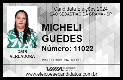 Candidato MICHELI GUEDES 2024 - SÃO SEBASTIÃO DA GRAMA - Eleições