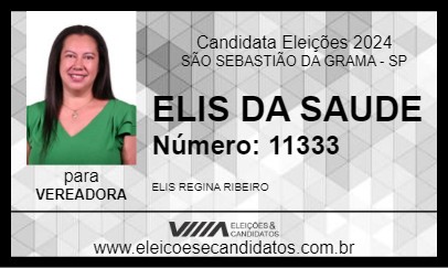 Candidato ELIS DA SAUDE 2024 - SÃO SEBASTIÃO DA GRAMA - Eleições