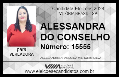 Candidato CONSELHEIRA ALESSANDRA 2024 - VITÓRIA BRASIL - Eleições