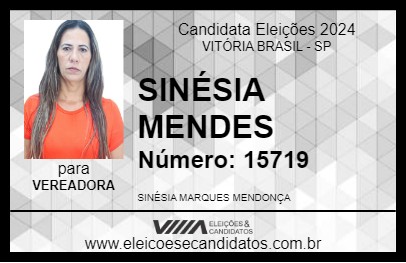 Candidato SINÉSIA MENDES 2024 - VITÓRIA BRASIL - Eleições