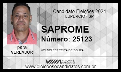 Candidato SAPROME 2024 - LUPÉRCIO - Eleições