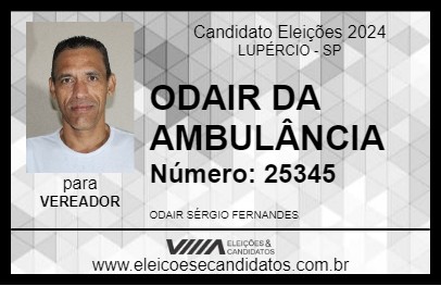 Candidato ODAIR DA AMBULÂNCIA 2024 - LUPÉRCIO - Eleições