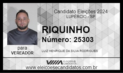 Candidato RIQUINHO 2024 - LUPÉRCIO - Eleições