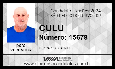 Candidato CULU 2024 - SÃO PEDRO DO TURVO - Eleições