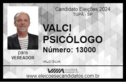 Candidato VALCI PSICÓLOGO 2024 - TUPÃ - Eleições