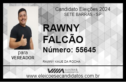 Candidato RAWNY FALCÃO 2024 - SETE BARRAS - Eleições