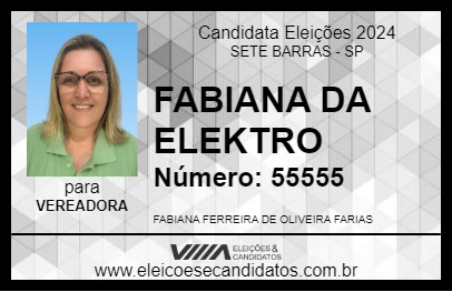 Candidato FABIANA 2024 - SETE BARRAS - Eleições