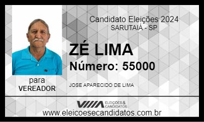 Candidato ZÉ LIMA 2024 - SARUTAIÁ - Eleições