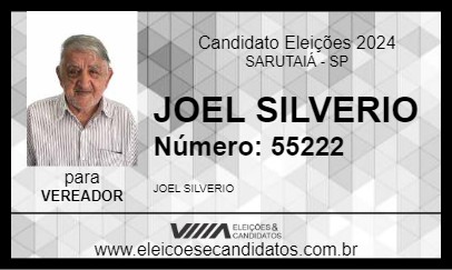 Candidato JOEL SILVERIO 2024 - SARUTAIÁ - Eleições