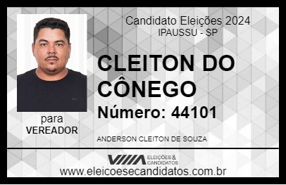 Candidato CLEITON DO CÔNEGO 2024 - IPAUSSU - Eleições