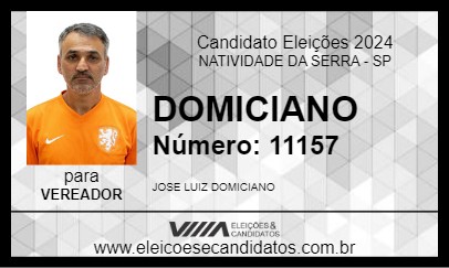 Candidato DOMICIANO 2024 - NATIVIDADE DA SERRA - Eleições