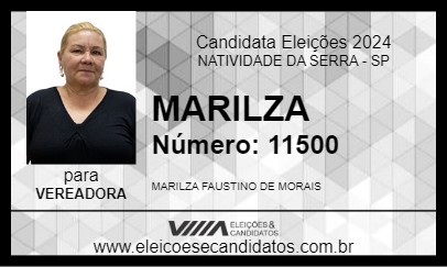 Candidato MARILZA 2024 - NATIVIDADE DA SERRA - Eleições