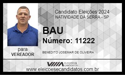 Candidato BAU 2024 - NATIVIDADE DA SERRA - Eleições