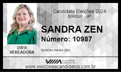 Candidato SANDRA ZEN 2024 - BIRIGUI - Eleições