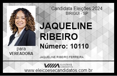 Candidato JAQUELINE RIBEIRO 2024 - BIRIGUI - Eleições