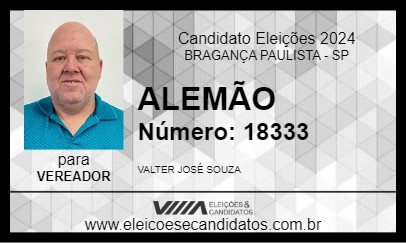 Candidato ALEMÃO 2024 - BRAGANÇA PAULISTA - Eleições