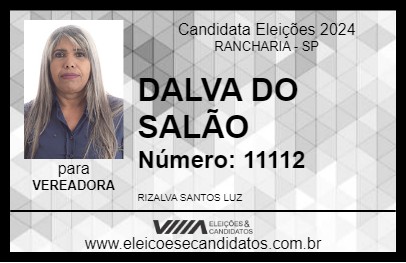 Candidato DALVA DO SALÃO 2024 - RANCHARIA - Eleições