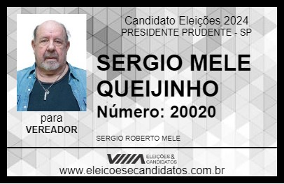 Candidato SERGIO MELE QUEIJINHO 2024 - PRESIDENTE PRUDENTE - Eleições