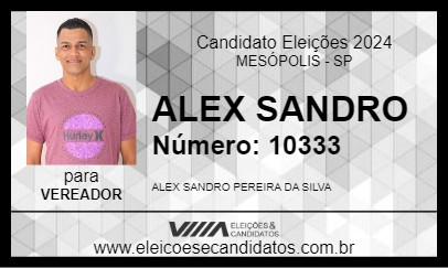 Candidato ALEX SANDRO 2024 - MESÓPOLIS - Eleições