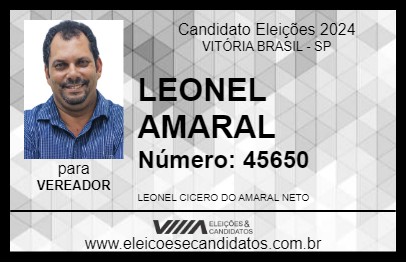 Candidato LEONEL AMARAL 2024 - VITÓRIA BRASIL - Eleições