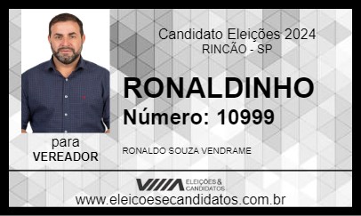 Candidato RONALDINHO 2024 - RINCÃO - Eleições