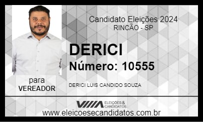 Candidato DERICI 2024 - RINCÃO - Eleições