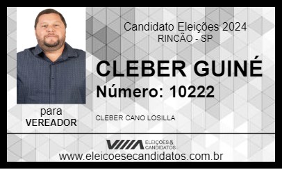 Candidato CLEBER GUINÉ 2024 - RINCÃO - Eleições