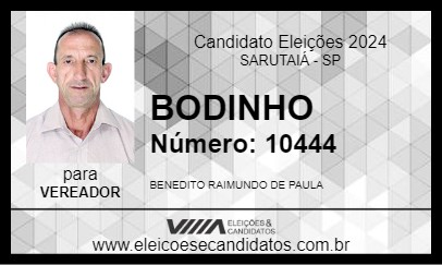 Candidato BODINHO 2024 - SARUTAIÁ - Eleições