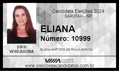 Candidato ELIANA 2024 - SARUTAIÁ - Eleições