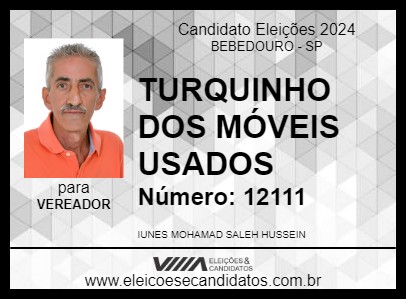 Candidato TURQUINHO DOS MÓVEIS USADOS 2024 - BEBEDOURO - Eleições