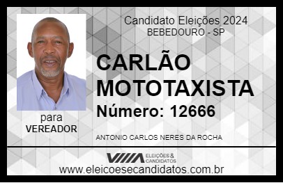 Candidato CARLÃO MOTOTAXISTA 2024 - BEBEDOURO - Eleições