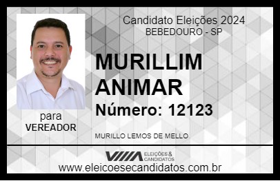 Candidato MURILLIM ANIMAR 2024 - BEBEDOURO - Eleições