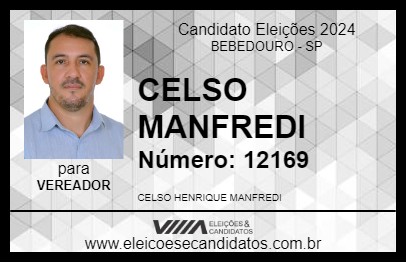 Candidato CELSO MANFREDI 2024 - BEBEDOURO - Eleições