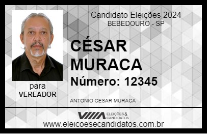 Candidato CÉSAR MURACA 2024 - BEBEDOURO - Eleições